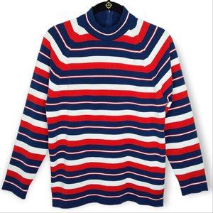 Vtg 60s Sears JR Bazaar Bon-Lon Knits Top Shirt Size Medium Striped Nautical
